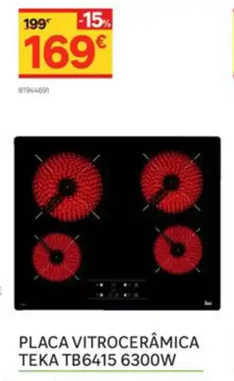 Leroy Merlin Placa Vitrocerâmica Teka TB6415 6300W promoção
