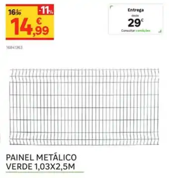 Painel Metálico Verde 1,03x2,5m