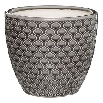 Hôma Vaso em cerâmica decorado oriental cinza promoção