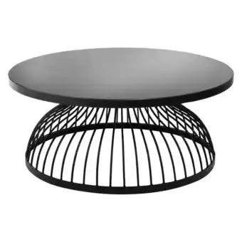 Hôma Mesa de apoio preta em vidro e metal kushi 90cm promoção