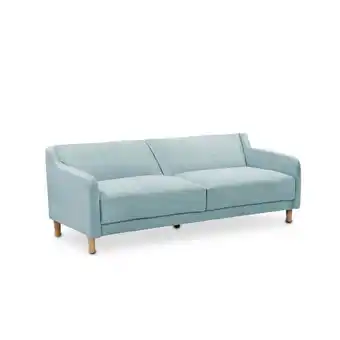 Hôma Sofá cama gentle verde água com pernas em madeira promoção