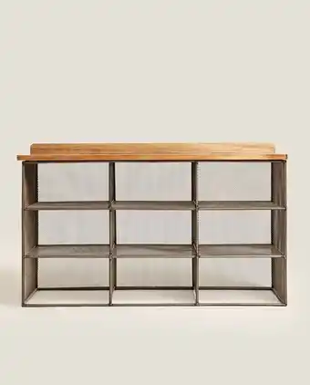 ZARA HOME Banco de metal e madeira promoção