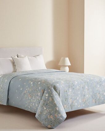 ZARA HOME Capa de edredão estampado flor e borboleta promoção