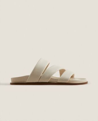 ZARA HOME Chinelo pele cruzado promoção