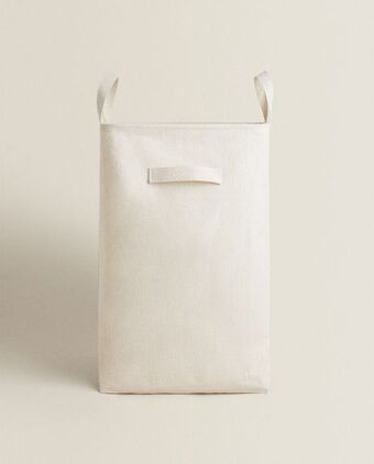 ZARA HOME Cesto de algodão e linho promoção