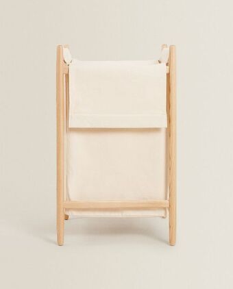 ZARA HOME Cesto madeira de freixo para a roupa lavada promoção