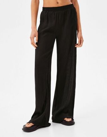 Bershka Calças crepe wide leg promoção