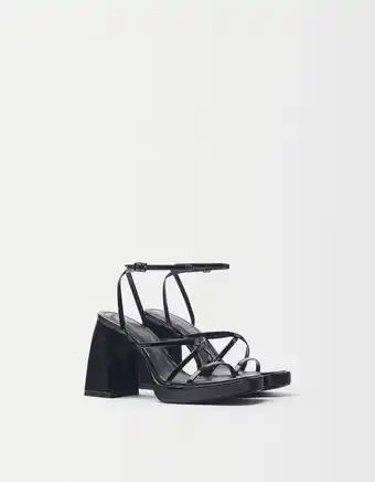 Bershka Sandália de tacão com plataforma promoção
