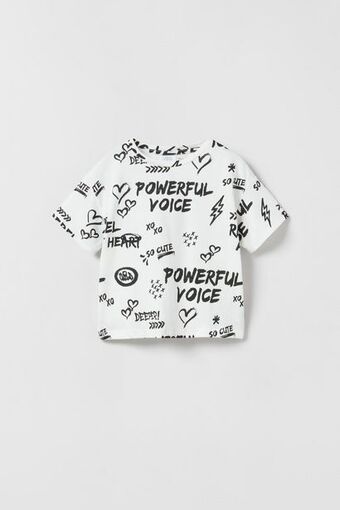 ZARA T-shirt estampado promoção