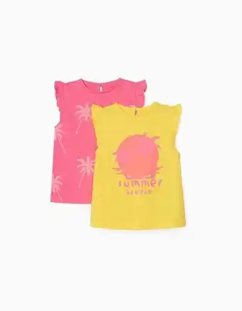 Zippy 2 t-shirts manga cava para bebé menina 'summer breeze', amarelo/rosa promoção