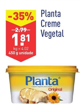 ALDI Planta Creme Vegetal 450g promoção