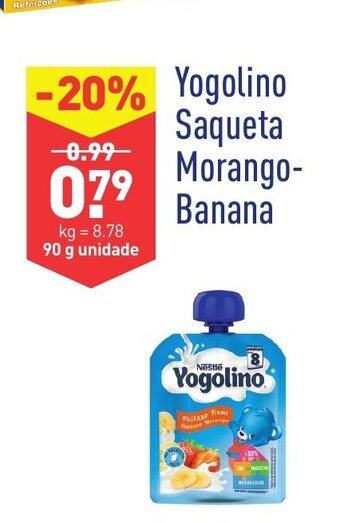 ALDI Yogolino Saqueta Morango-Banana 90g promoção