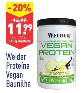 ALDI Weider Proteína Vegan Baunilha 540ml promoção