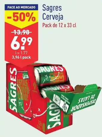 ALDI Sagres Cerveja 3,96L pack promoção