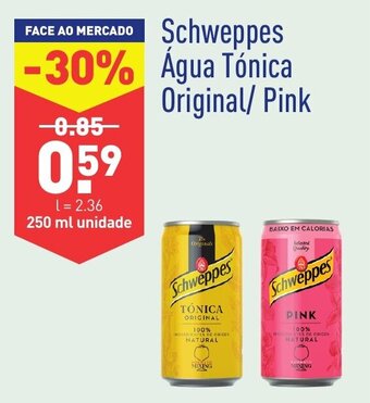 ALDI Schweppes Água Tónica Original/Pink 250ml promoção