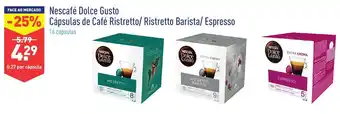 Nescafé Dolce Gusto Cápsulas de Café Ristretto/Ristretto Barista/ Espresso 0.27 por Cápsulas