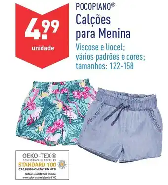 Pocopiano Calções para Menina 122-158