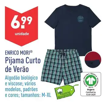 ALDI Enrico Mori Pijama Curto de Verão M-XL promoção