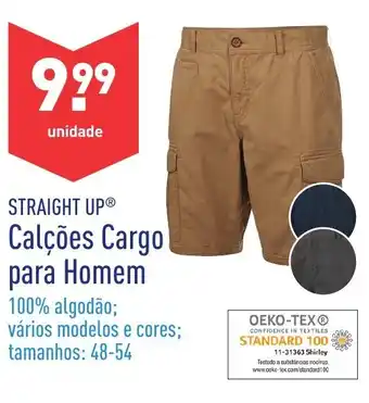 ALDI Straights Up Calções Cargo para Homem promoção
