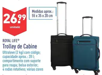 ALDI Royal Life Trolley de Cabine 28L promoção