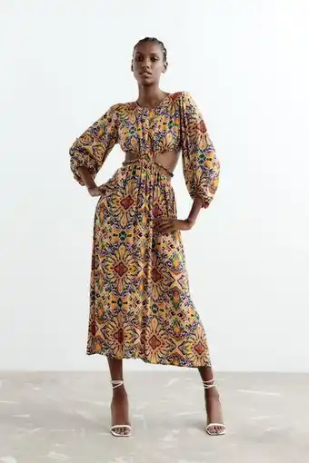 ZARA Vestido com estampado cut out promoção