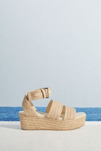 Sandalias plataforma trenzado beige