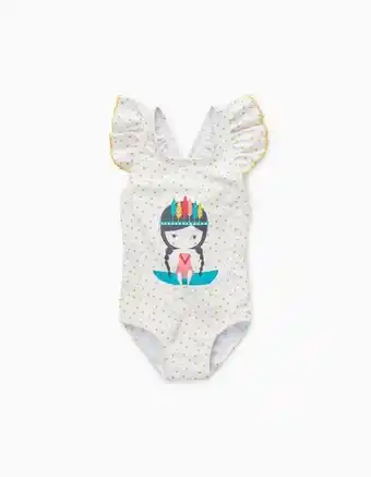 Zippy Fato de banho upf 80 para bebé menina 'tribe girls', branco/amarelo promoção