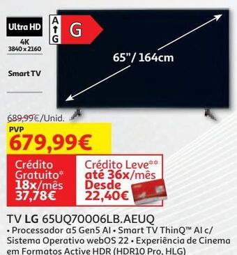 Auchan Tv lg 65uq70006lb.aeuq promoção