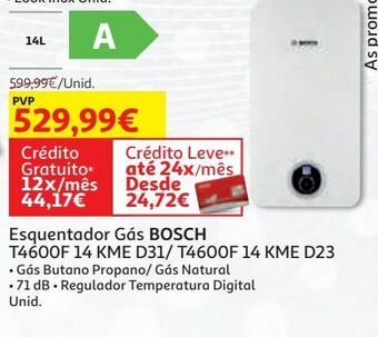 Auchan Esquentador gas bosch promoção