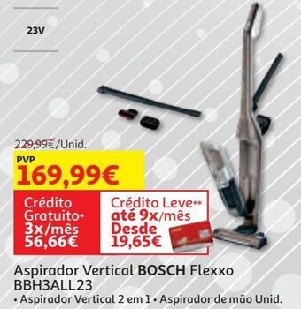 Auchan Aspirador vertical bosch flexxo bbh3all23 promoção