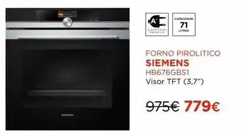 El Corte Inglés Forno pirolítico siemens promoção