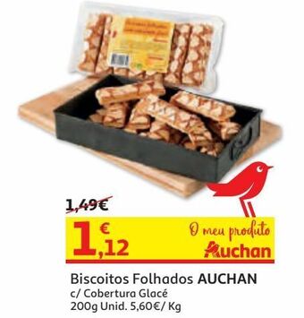 Auchan Biscoitos folhados auchan c/cobertura glacê 200 gr promoção