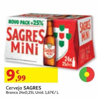 Auchan Cerveja sagres branca 24x0.25l promoção