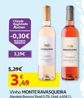 Auchan Vinho branco monte ravasqueira promoção