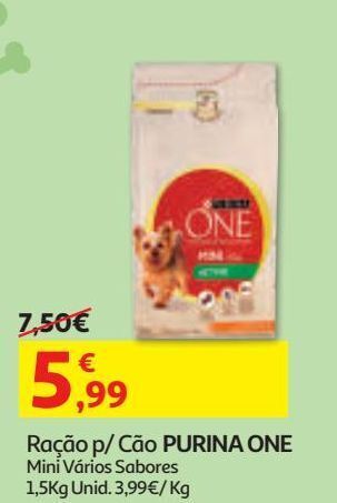 Auchan Ração cão mini purina one promoção