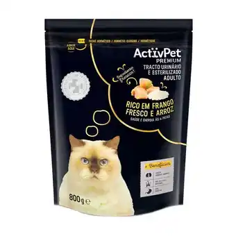 Pingo Doce Ração seca para gato adulto esterilizado sabor frango e arroz premium activpet promoção