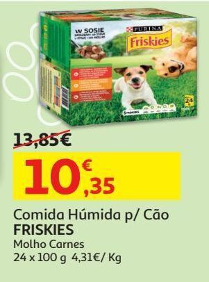 Auchan Comida húm cão friskies:molho carnes 24x100g promoção