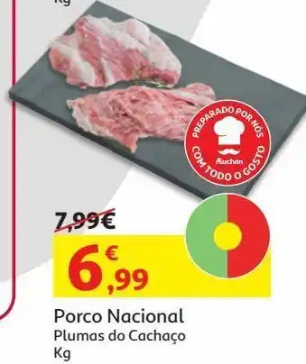 Auchan Porco nacional:plumas do cachaco kg promoção