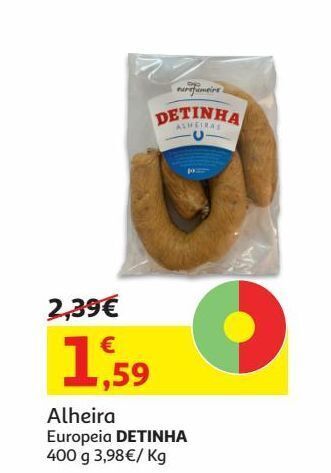 Auchan Alheira eurofumeiro:detinha 400g promoção