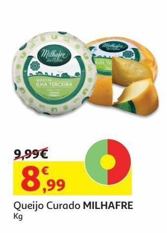Auchan Queijo curado milhafre:kg promoção