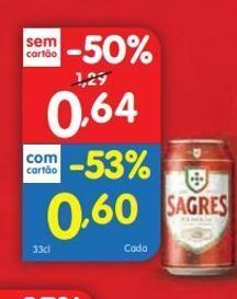 Minipreço Lata de cerveja sagres promoção