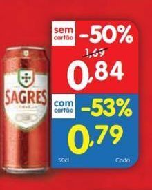 Minipreço Lata de cerveja sagres promoção