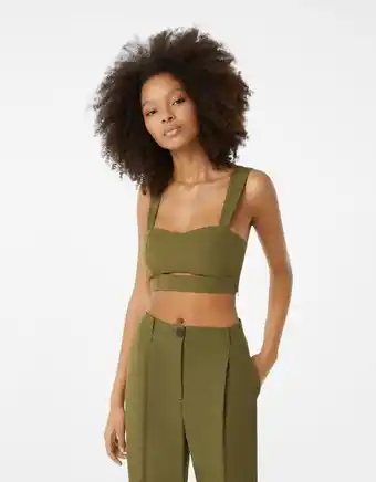 Bershka Top corset com linho promoção