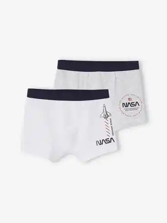 Vertbaudet Lote de 2 boxers nasa®, para criança - branco claro liso... promoção