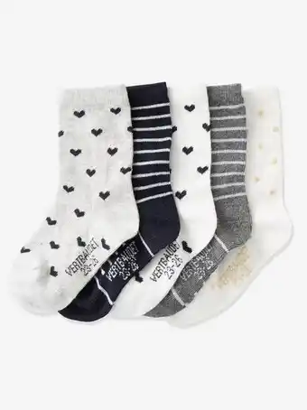 Lote de 5 pares de meias fantasia, para menina - cinzento...