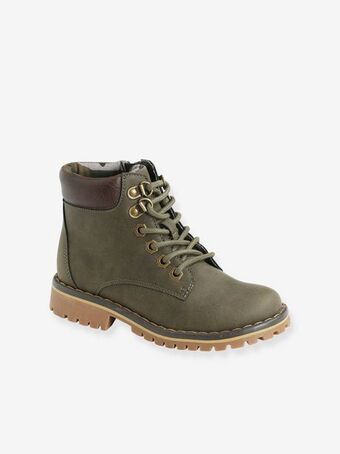 Vertbaudet Botas com atacadores + fecho, para menino - verde escuro... promoção