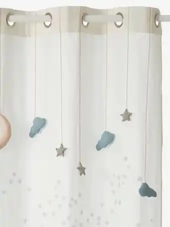 Cortinado translúcido, tema como uma estrela - branco liso...