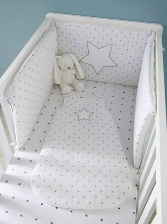 Vertbaudet Contorno de berço, tema chuva de estrelas - branco/estrelas promoção
