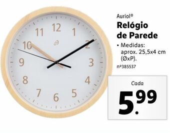 Lidl Relógio de parede promoção