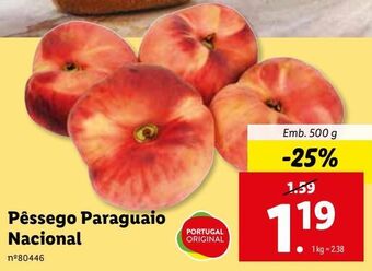 Lidl Pêssego paraguaios promoção